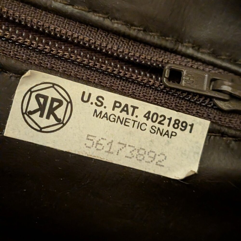 Etra Inc Brown Leather Shoulder Bag Metal Magnetic Clasp And Zipper As Is - Picture 10 of 16
